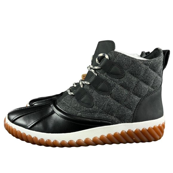 Skechers Women's Jagged Pond Moodspace Black Charcoal Duck Boots Sizes 7 - 11 - Picture 3 of 8